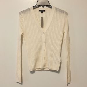 J. Crew Ribbed V-neck cardigan sweater in Re-Imagined Wool